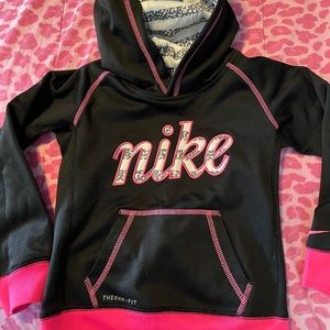 Therma-fit Nike hoodie. Black with pink accents